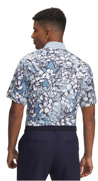 Under Armour Drive Chill Printed polo homme, blue calm/midnight navy