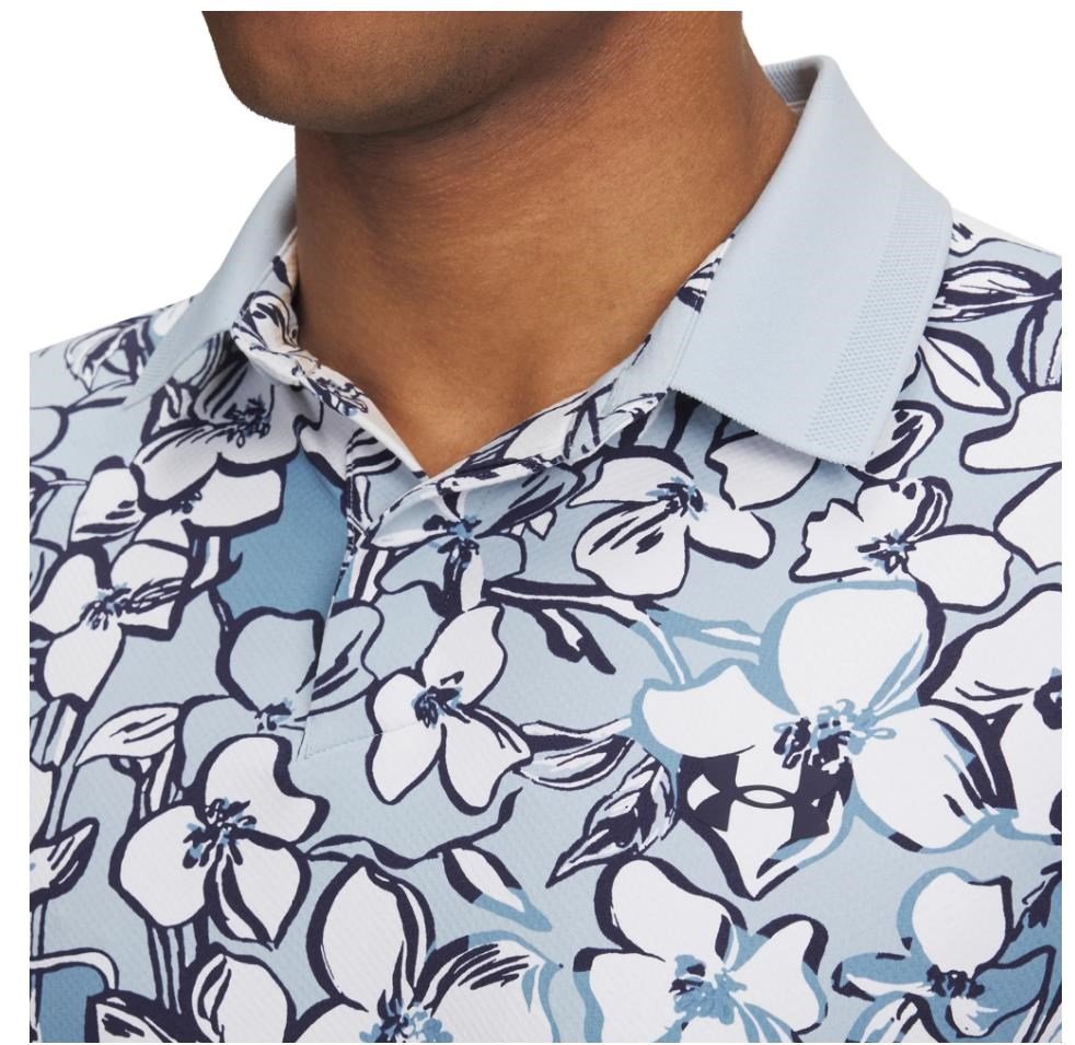 Under Armour Drive Chill Printed polo homme, blue calm/midnight navy