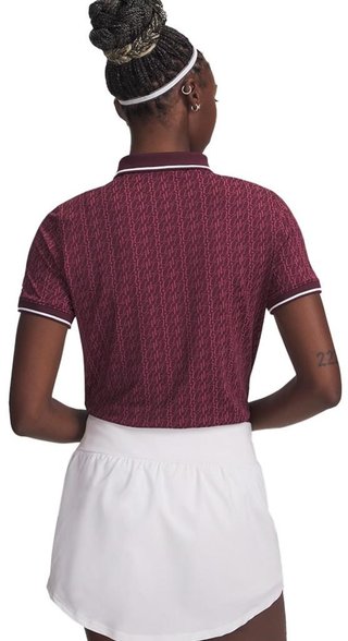 Under Armour Playoff Jacquard polo femme, dark maroon/fuchsia dusk/white