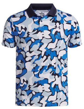 Under Armour Matchplay Printed polo junior, midnight navy/blue atlantis