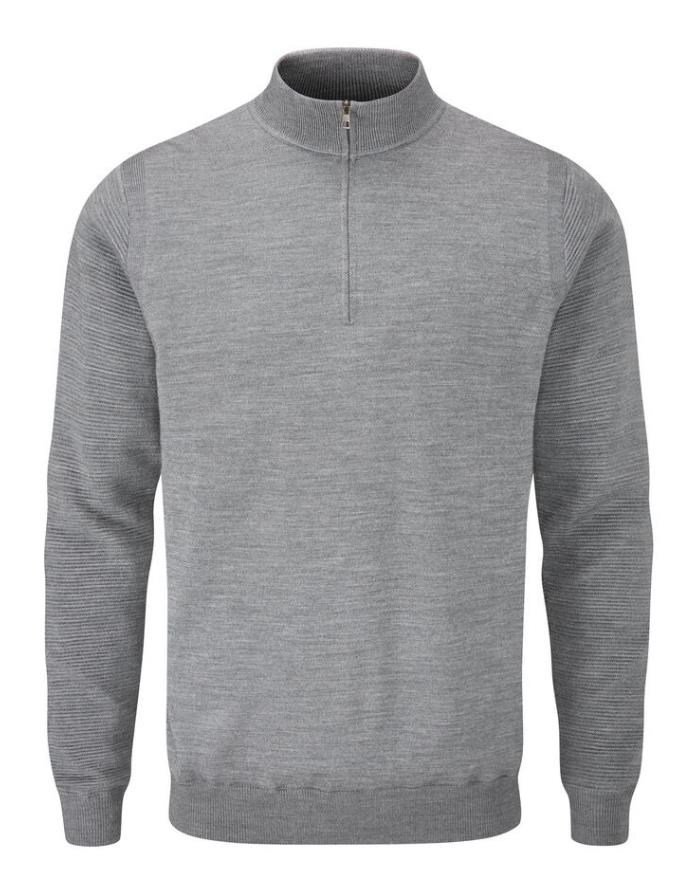 PING Croy Lined Half Zip pull homme, french grey marl