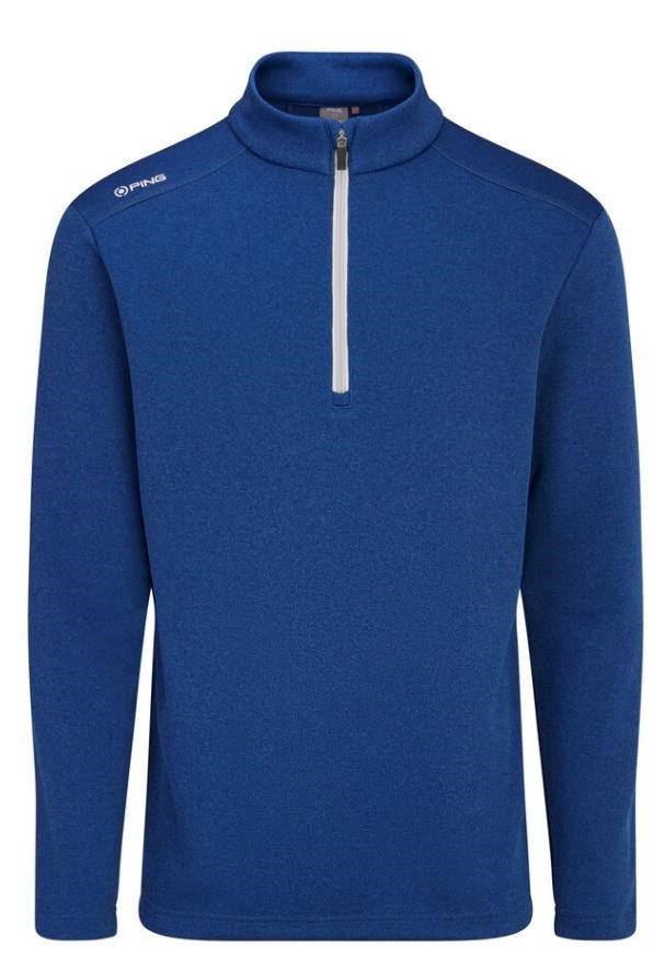 PING Ramsey half zip ribbed fleece pullover homme, inky marl