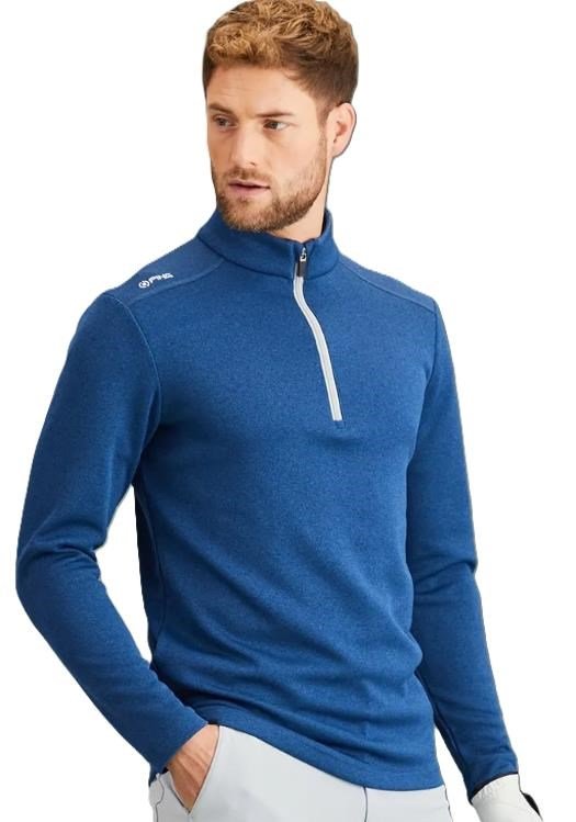 PING Ramsey half zip ribbed fleece pullover homme, inky marl