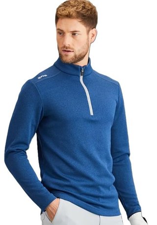 PING Ramsey half zip ribbed fleece pullover homme, inky marl