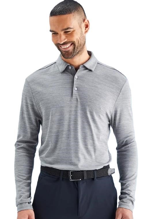 PING Creek manches longues polo homme, rock melange