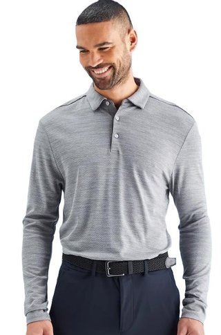 PING Creek manches longues polo homme, rock melange