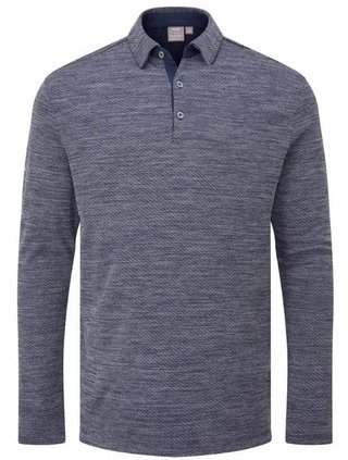 PING Creek polo manches longues homme, navy melange