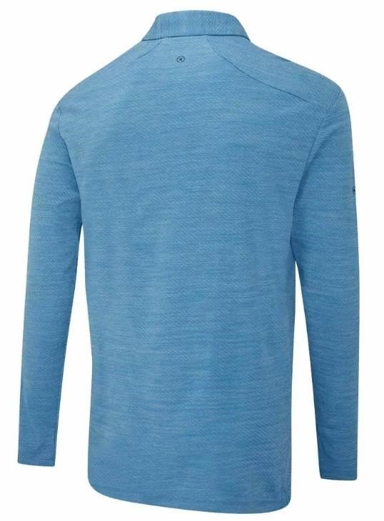 PING Creek polo manches longues homme, tidal blue melange