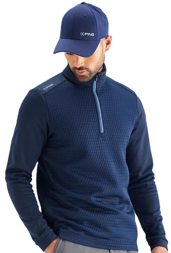 PING Nolan Quarter Zip Fleece sweat homme, navy