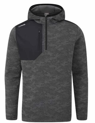 PING Nexa Hooded half zip fleece sweat homme, noir