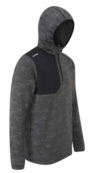 PING Nexa Hooded half zip fleece sweat homme, noir