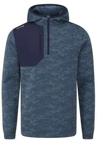 PING Nexa Hooded half zip fleece sweat homme, blue fusion/navy