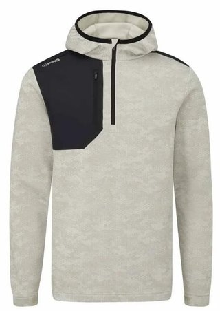 PING Nexa Hooded half zip fleece sweat-shirt homme, willow/black
