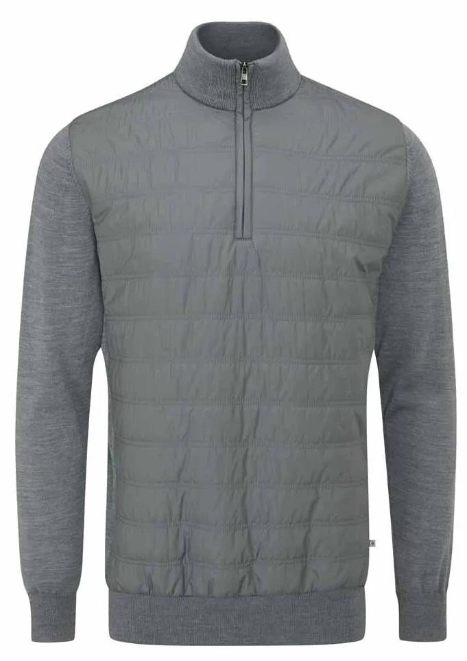 PING Connell Hybrid quarter-zip pull homme, french grey marl