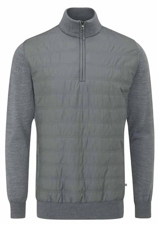 PING Connell Hybrid quarter-zip pull homme, french grey marl