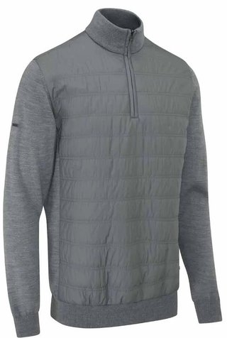 PING Connell Hybrid quarter-zip pull homme, french grey marl