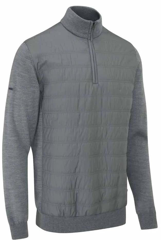 PING Connell Hybrid quarter-zip pull homme, french grey marl