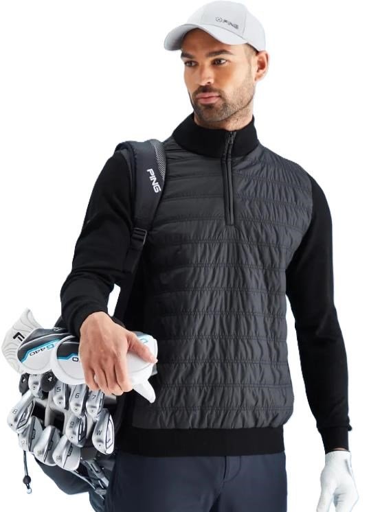 PING Connell Hybrid quarter-zip pull homme, noir