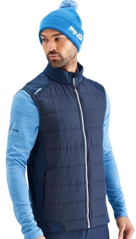 PING Aiden Hybrid fleece gilet homme, bleu marine