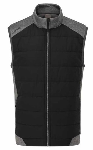 PING Aiden Hybrid Fleece gilet homme, asphalt marl/noir