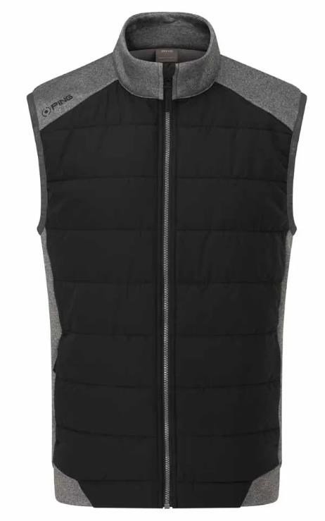 PING Aiden Hybrid Fleece gilet homme, asphalt marl/noir