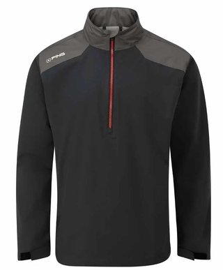 PING AquaDrive veste imperméable homme demi-zip, noir/asphalte