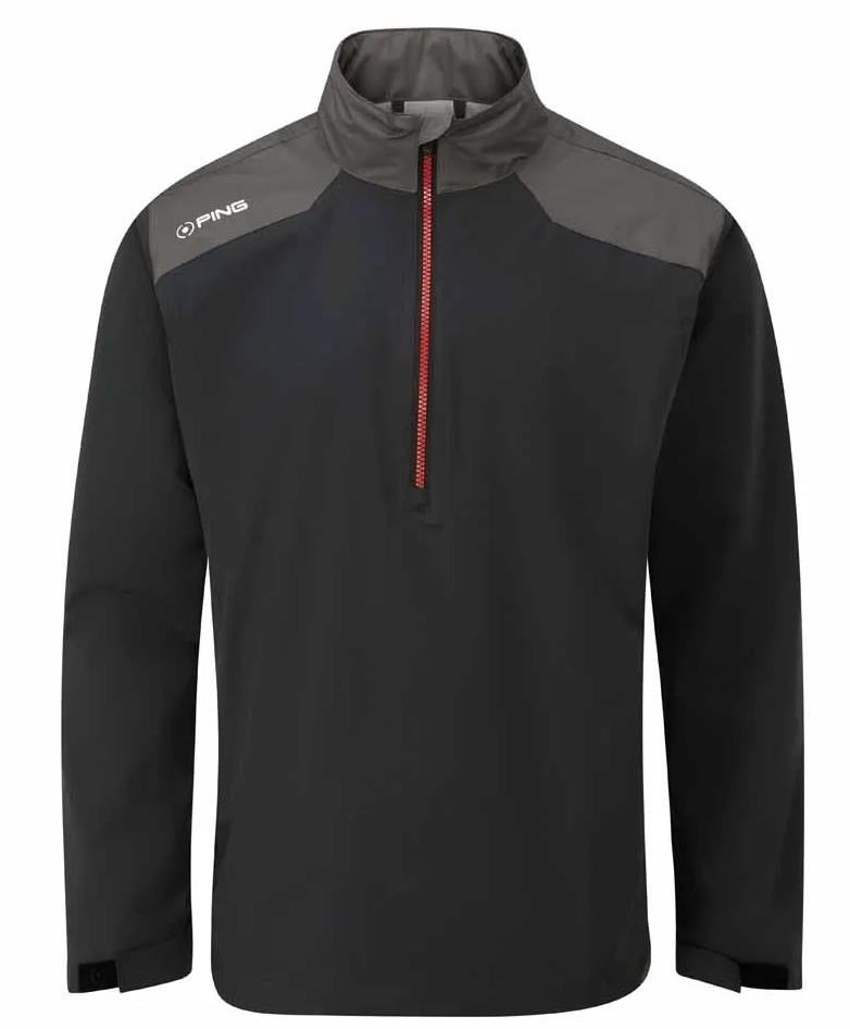 PING AquaDrive veste imperméable homme demi-zip, noir/asphalte