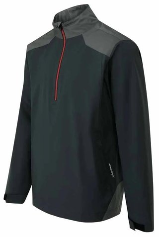 PING AquaDrive veste imperméable homme demi-zip, noir/asphalte