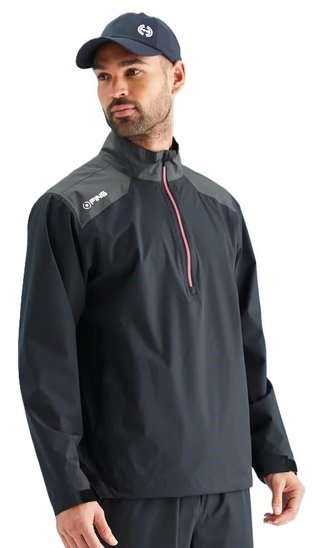 PING AquaDrive veste imperméable homme demi-zip, noir/asphalte
