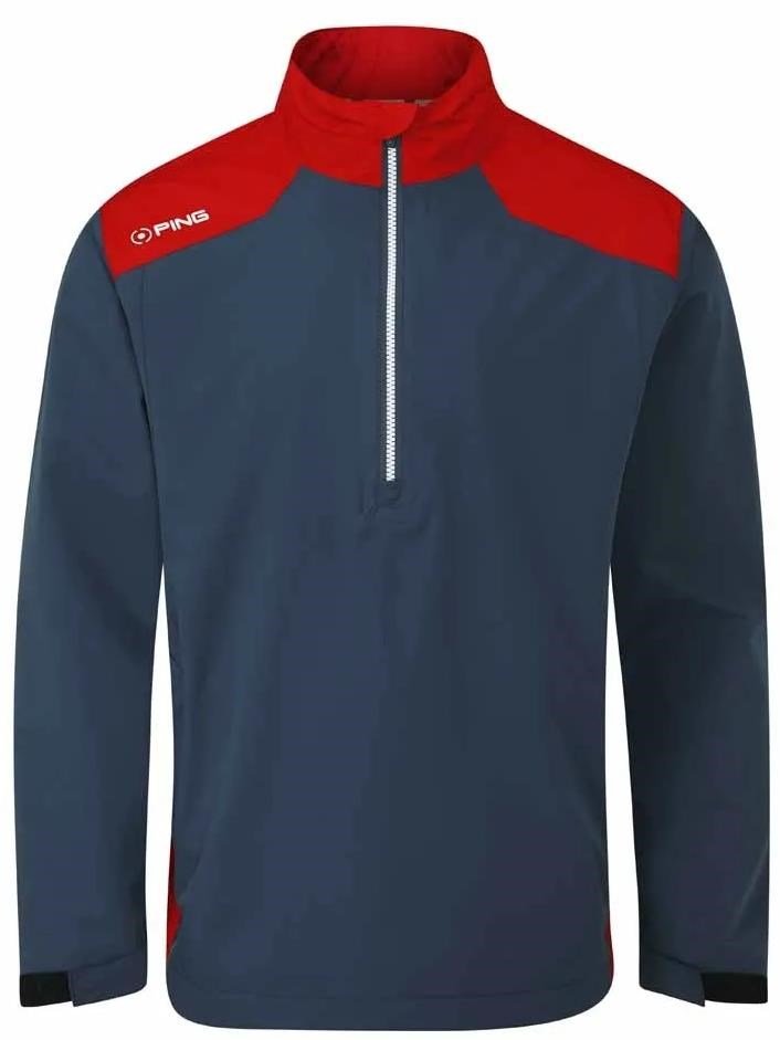 PING AquaDrive Half-Zip veste imperméable homme, oxford blue/classic red