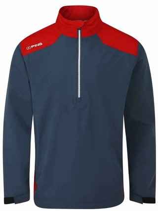 PING AquaDrive Half-Zip veste imperméable homme, oxford blue/classic red