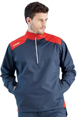 PING AquaDrive Half-Zip veste imperméable homme, oxford blue/classic red