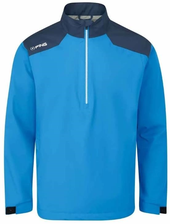 PING AquaDrive veste imperméable homme demi-zip, brilliant blue/oxford blue