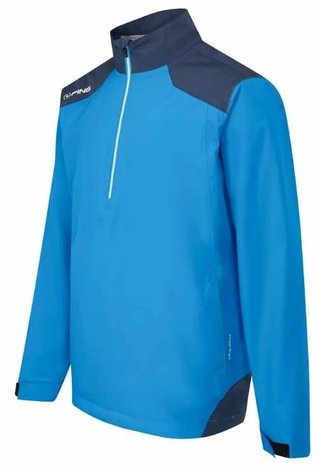 PING AquaDrive veste imperméable homme demi-zip, brilliant blue/oxford blue