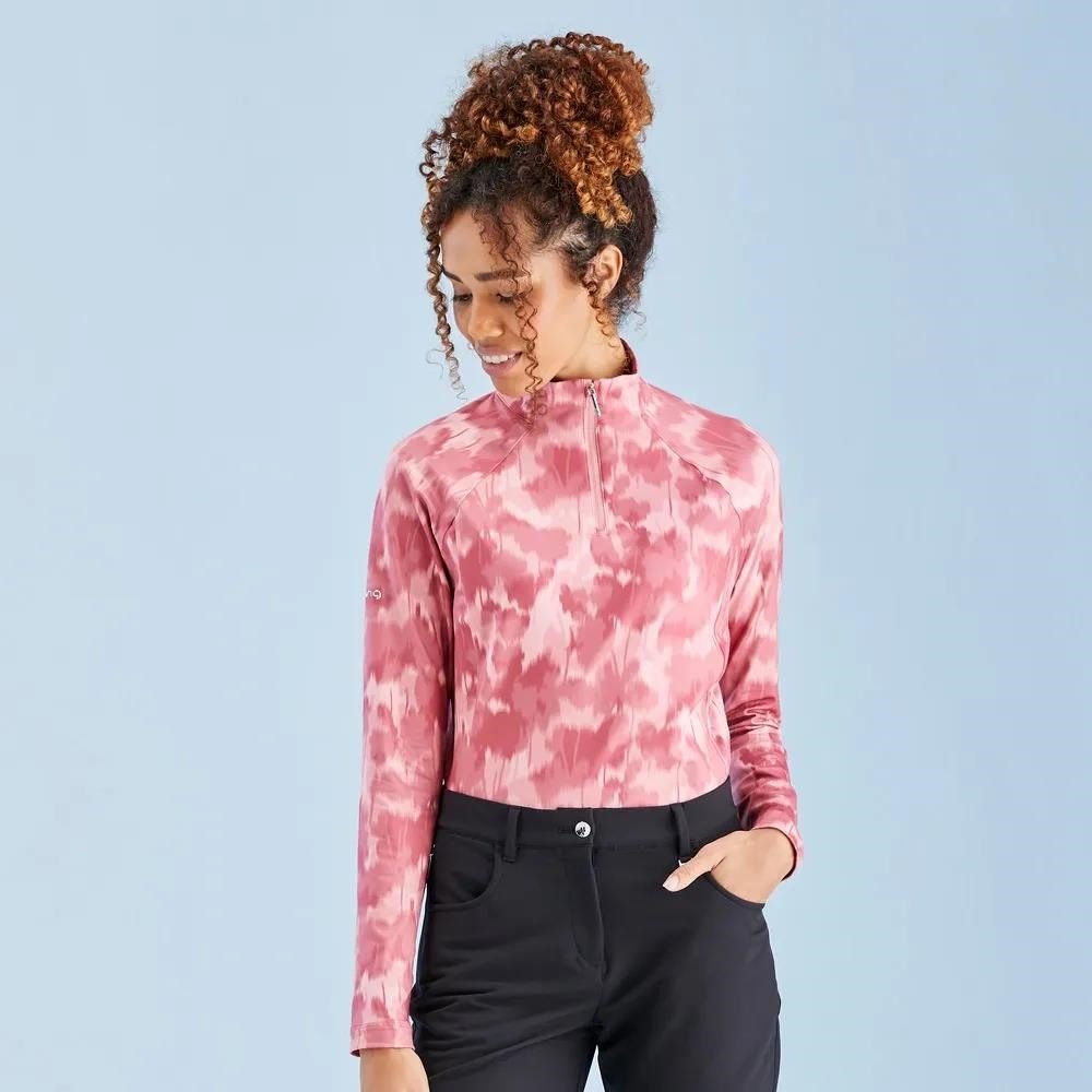 PING Jasmine Printed Long Sleeve top femme, rose multi