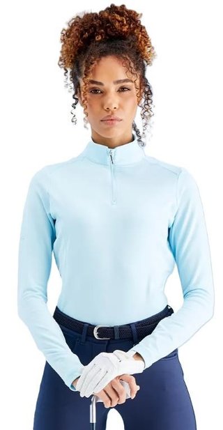 PING Aveline Half Zip sweat à manches longues femme, crystal blue