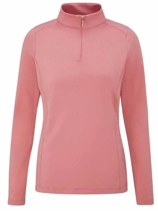 PING Aveline Half Zip chemise femme à manches longues, rose sourd