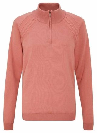 PING Melodie Half-zip lined pull femme zippé doublé, rose sourd