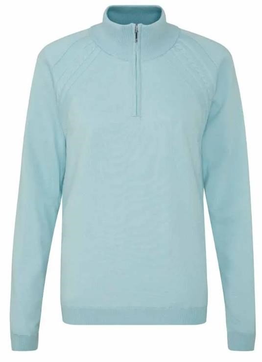 PING Melodie Half-zip lined pull femme zippé doublé, opal