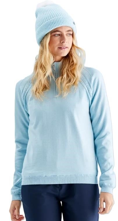 PING Melodie Half-zip lined pull femme zippé doublé, opal