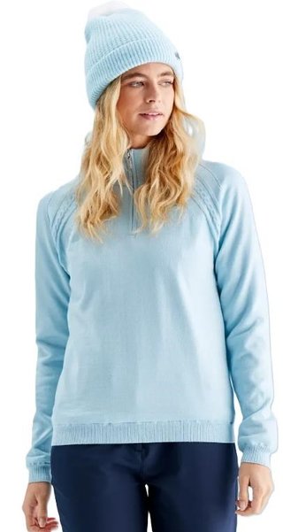 PING Melodie Half-zip lined pull femme zippé doublé, opal