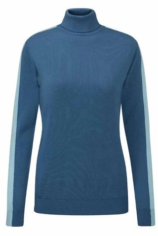 PING Lockett Roll neck pull femme, blue fusion/crystal blue