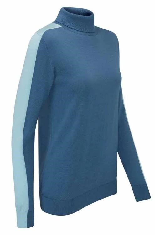 PING Lockett Roll neck pull femme, blue fusion/crystal blue