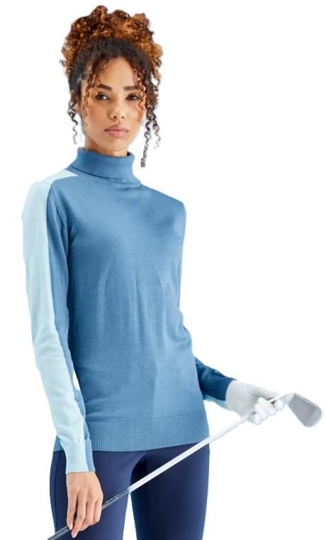PING Lockett Roll neck pull femme, blue fusion/crystal blue