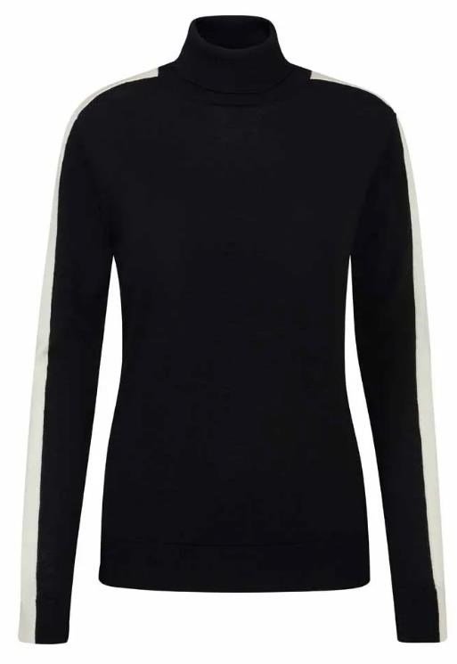 PING Lockett Roll neck pull femme, noir/chalk
