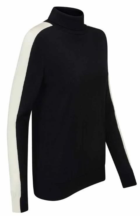PING Lockett Roll neck pull femme, noir/chalk