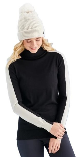PING Lockett Roll neck pull femme, noir/chalk