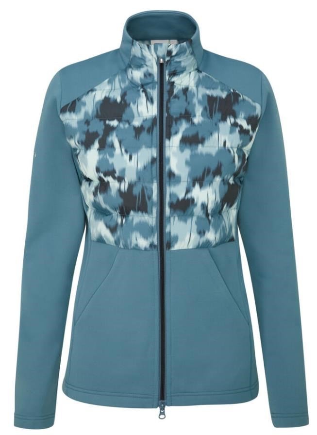 PING Clare Zoned fleece veste femme, blue fusion/navy multi