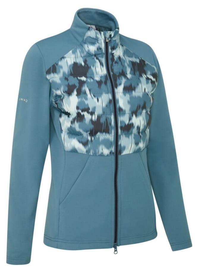 PING Clare Zoned fleece veste femme, blue fusion/navy multi