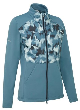 PING Clare Zoned fleece veste femme, blue fusion/navy multi